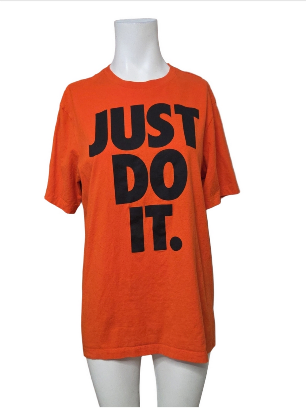 Nike Orange Short-Sleeve Tee with Large Black "JUST DO IT." Logo [1882]